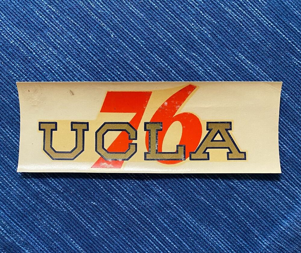 Vintage Union 76 Oil UCLA College California Decal Gas Station Travel Souvenir